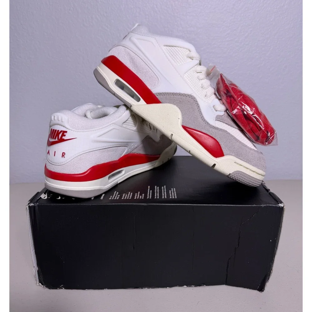 Nike Air Jordan 4 RM Sail Fire Red College Grey Men 8 / Women 9.5 HF8126-100
